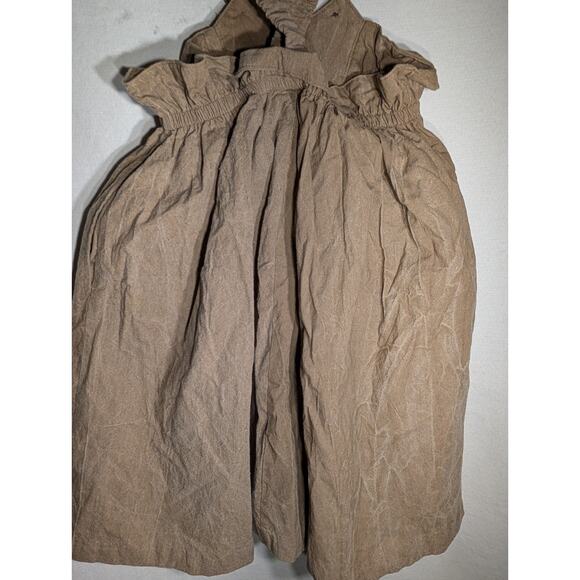 Jazz Kids Girls Vintage Overalls Skirt Sz M Brown Crinkle academia military - Picture 4 of 8
